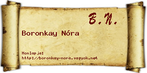 Boronkay Nóra névjegykártya
