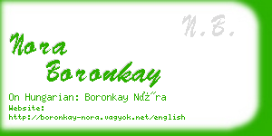 nora boronkay business card